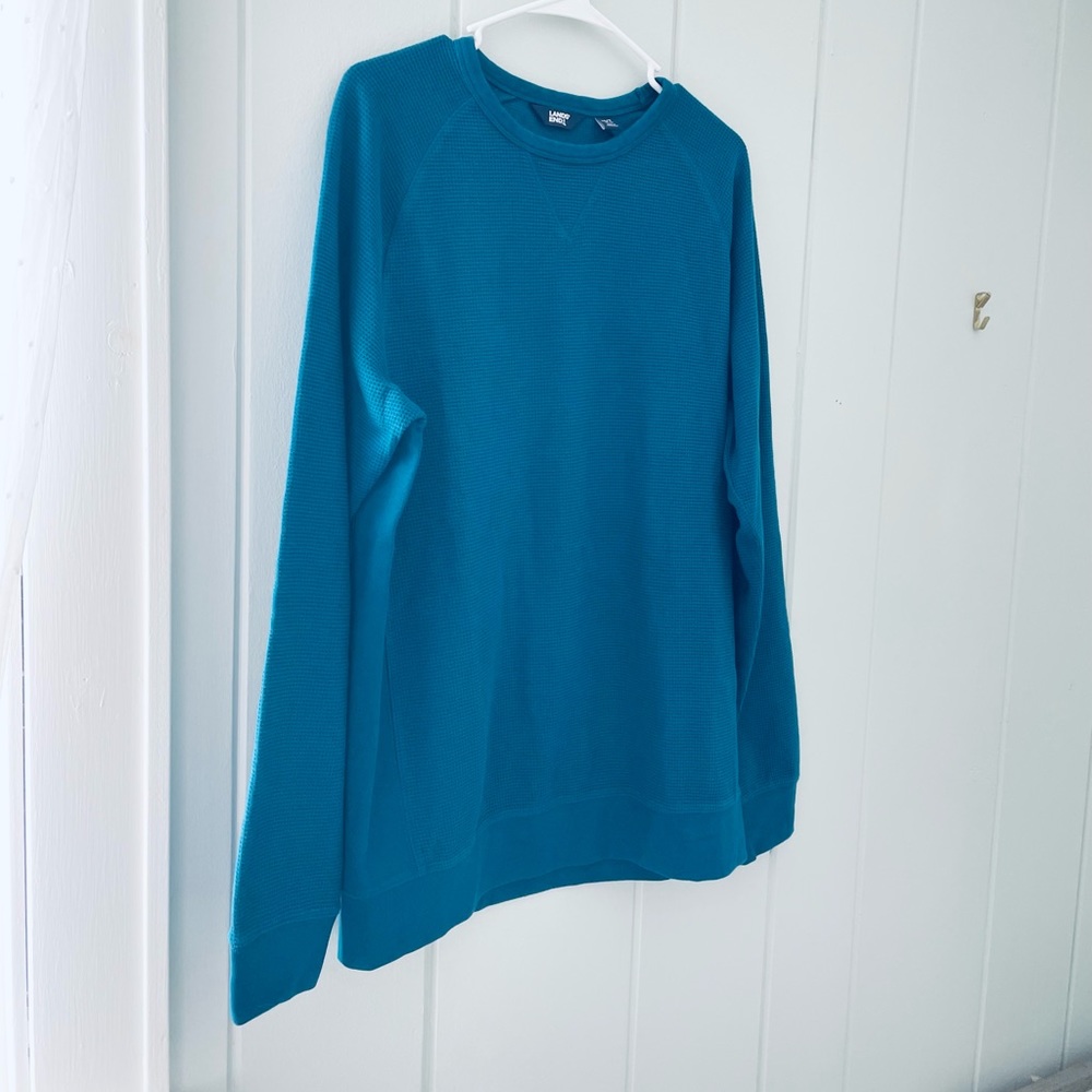 Lands’ End Thermal Long-Sleeve Shirt / Teal / Medium Tall (MT)